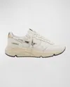 Golden Goose Star Nappa Leather Running Sneakers In White Silver Gold