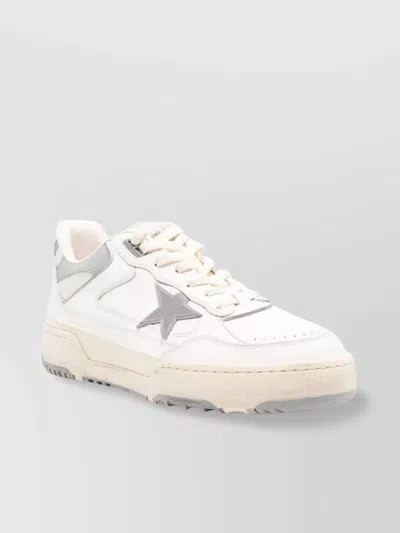 Golden Goose Star Panelled Round Toe Rubber Sole Sneakers In Gray