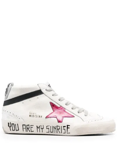 Golden Goose Star-patch Hi-top Sneakers In Weiss