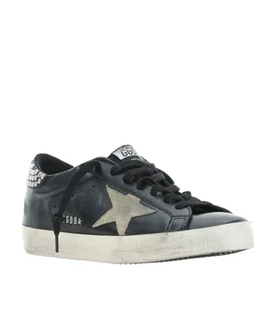 Golden Goose Star-patch Lace-up Sneakers In Black