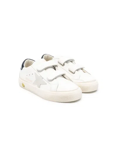 Golden Goose Kids' Star-patch Leather Sneakers In White