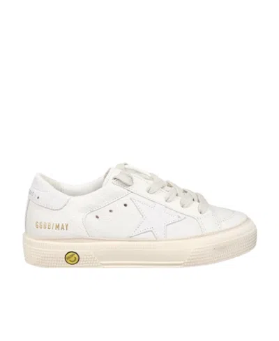 Golden Goose Star-patch Leather Sneakers In White