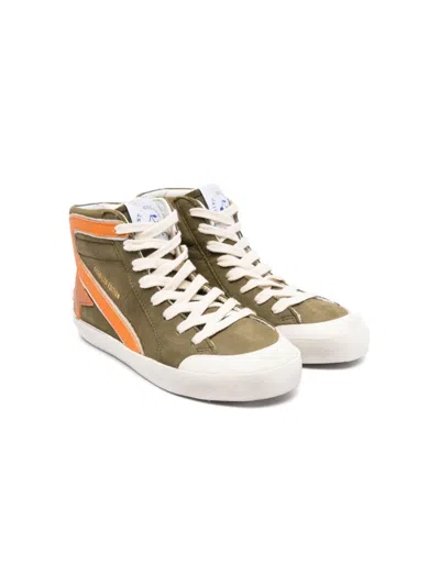 Golden Goose Kids' Star-patch Sneakers In Green