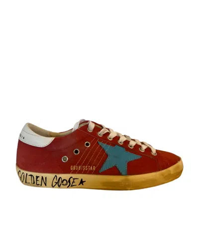 Golden Goose Star-patch Suede Sneakers In Red