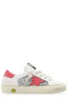 Golden Goose Vintage Havana Leather Sneakers In Silver White Red