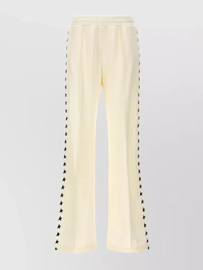 GOLDEN GOOSE STAR PATTERN SIDE STRIPE WIDE LEG JOGGERS