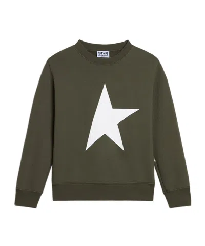 Golden Goose Star Pattern Sweatshirt In Green