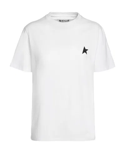 Golden Goose Logo Print Cotton T Shirt In White