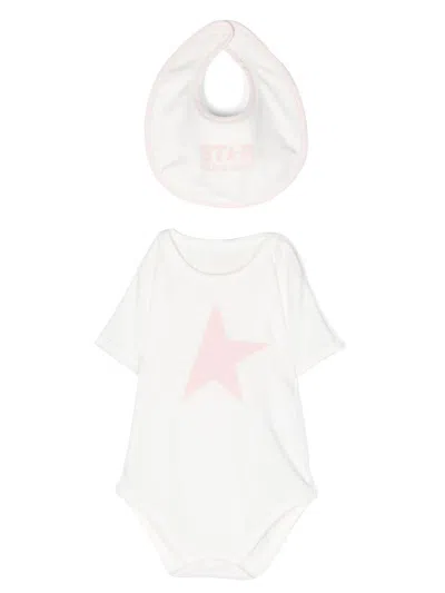 Golden Goose Babies' Star-print Bodysuit Set In 白色