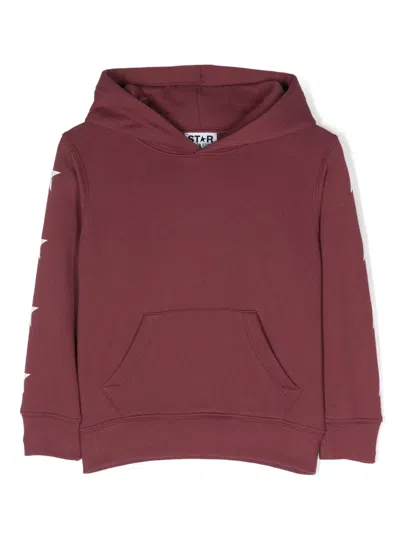 Golden Goose Kids' Star-print Cotton-blend Hoodie In Windsor Wine