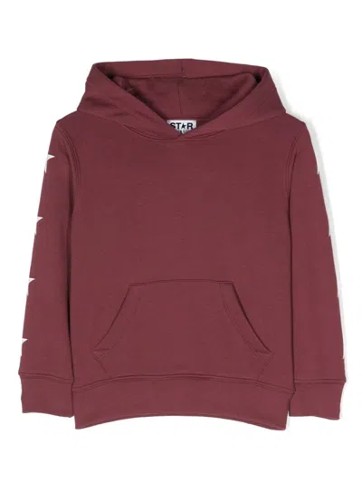 Golden Goose Star-print Cotton-blend Hoodie In Windsor Wine