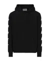 Golden Goose Cropped Black Hoodie With Star Graphics And Kangaroo Pocket In Black