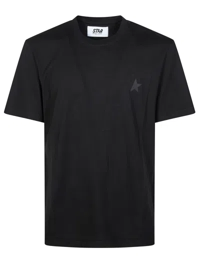 Golden Goose Star Print Crew Neck T-shirt In Black