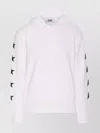 Golden Goose Star Print Hooded Sweater With Kangaroo Pocket In White