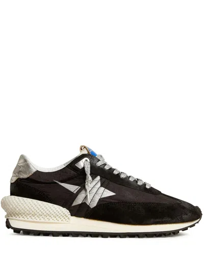 Golden Goose Star Print Lace Up Sneakers In Brown
