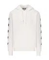 Golden Goose Star Print Hooded Sweater With Kangaroo Pocket In White