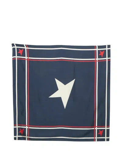 Pre-owned Golden Goose Star-print Scarf In Blue