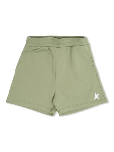 Golden Goose Kids' Star-print Shorts In Green