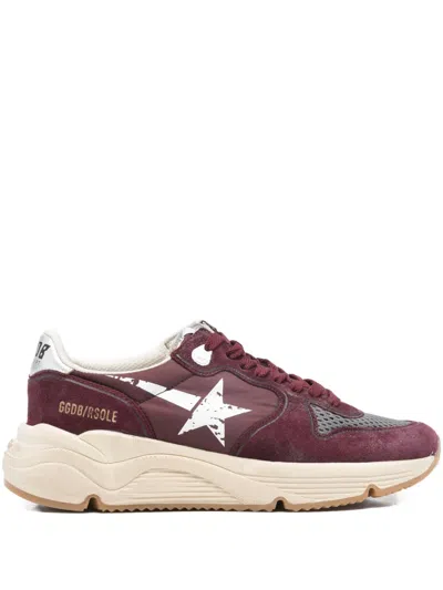 Golden Goose Star-print Sneakers In Burgundy
