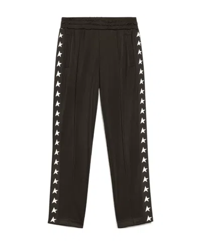 Golden Goose Star-print Straight-leg Trousers In Black