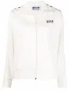 Golden Goose Track Jacket With Bold Star Stripe And Fitted Hem In White