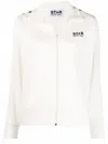 Golden Goose Track Jacket With Bold Star Stripe And Fitted Hem In White