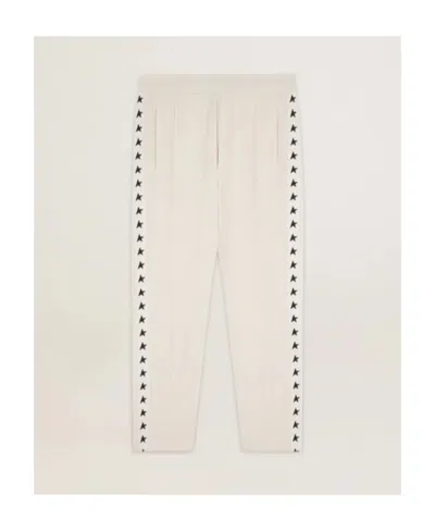 Golden Goose Star-print Trim Straight-leg Track Pants In White