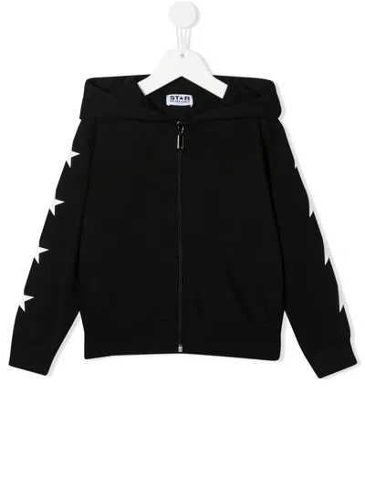 Golden Goose Star-print Zip-up Hoodie In Schwarz