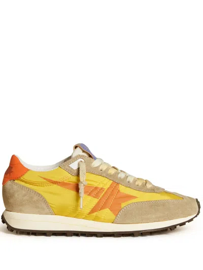 Golden Goose Womens Marathon With Yellow Nylon Upper And Orange Star In Multi