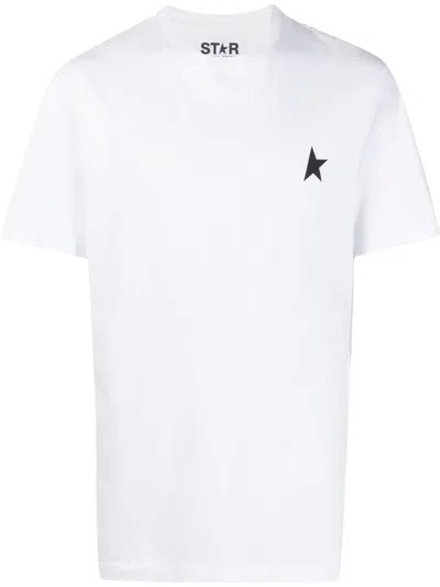 Golden Goose Crew Neck T-shirt With Star Logo In White