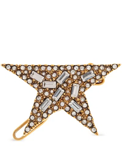 Golden Goose Star-shaped Crystal Shoe Clip In Gold