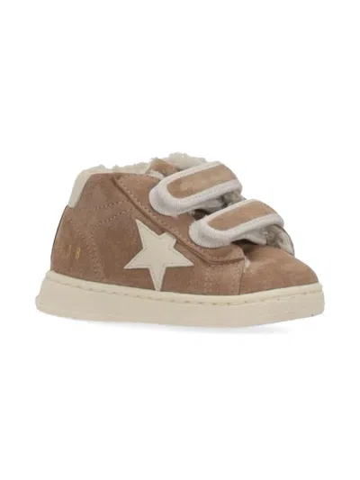 Golden Goose Babies' Star Shearling Sneakers In Brown