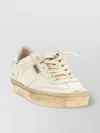 Golden Goose 'star Soul' Distressed Low-top Sneakers With Metallic Accent