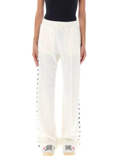 Golden Goose Star Tape Canvas Track Pants In White