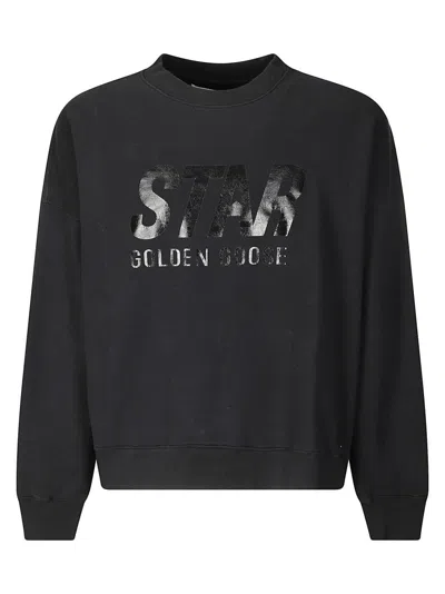 Golden Goose Star Unisex Boxy Crewneck Sweatshirt In Black