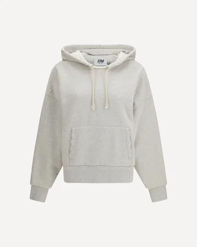 Golden Goose Hooded Sweatshirt Kangaroo Pocket Ribbed Trims In Purple