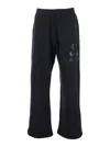 Golden Goose Men Black Jogger Pants With Logo Printed On The Side In Cotton Man In Black