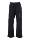 Golden Goose Men Black Jogger Pants With Logo Printed On The Side In Cotton Man In Multicolor