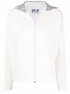 Golden Goose Crystal-embellished Zipped Sweatshirt In Papyrus Cristal