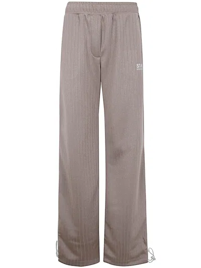 Golden Goose Star Wide Joggings With Stripes In Pale Khaki Papyrus