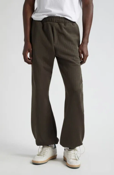 Golden Goose Star Wide Leg Track Pants In Military Green/papyrus