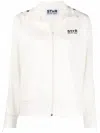 Golden Goose Zipped Sweatshirt With Grosgrain Strip And Stars Clothing In White