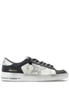 Golden Goose 'stardan' White Sneakers With Star Patch On The Side And Laminated Heel With Logo In Black