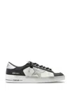 Golden Goose 'stardan' White Sneakers With Star Patch On The Side And Laminated Heel With Logo In Black