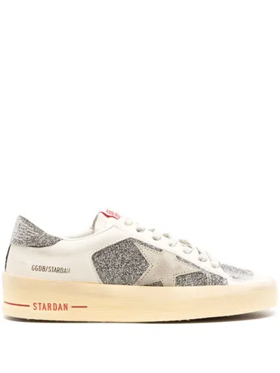 Golden Goose Stardan Crystal-embellished Leather Sneakers In White