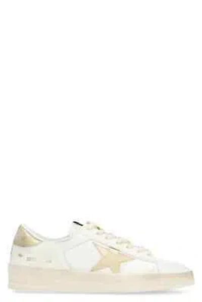 Pre-owned Golden Goose Stardan Leather And Fabric Low-top Sneakers In White