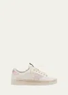 Golden Goose Stardan Leather Net Low-top Sneakers In White Orchid Pink