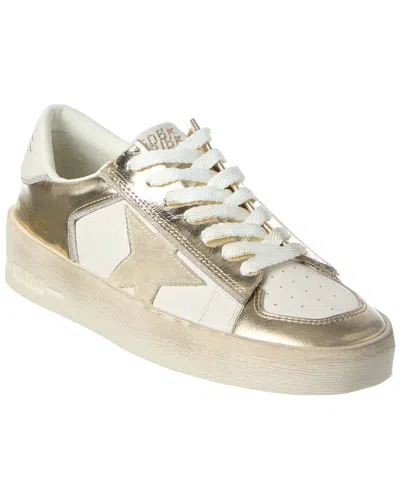 Golden Goose Stardan Leather Sneaker In Gold