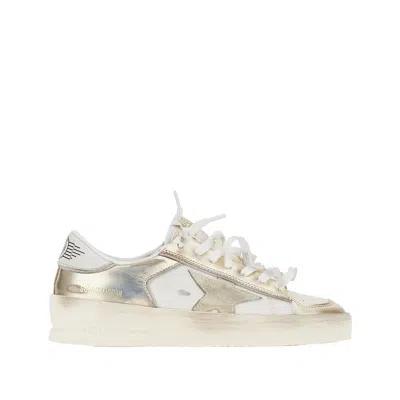 Golden Goose 'stardan' Leather Sneakers In White