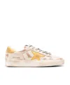 Golden Goose Leather Star Round Toe Distressed Sneakers In White